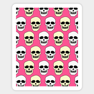 Skull pattern in pink Sticker